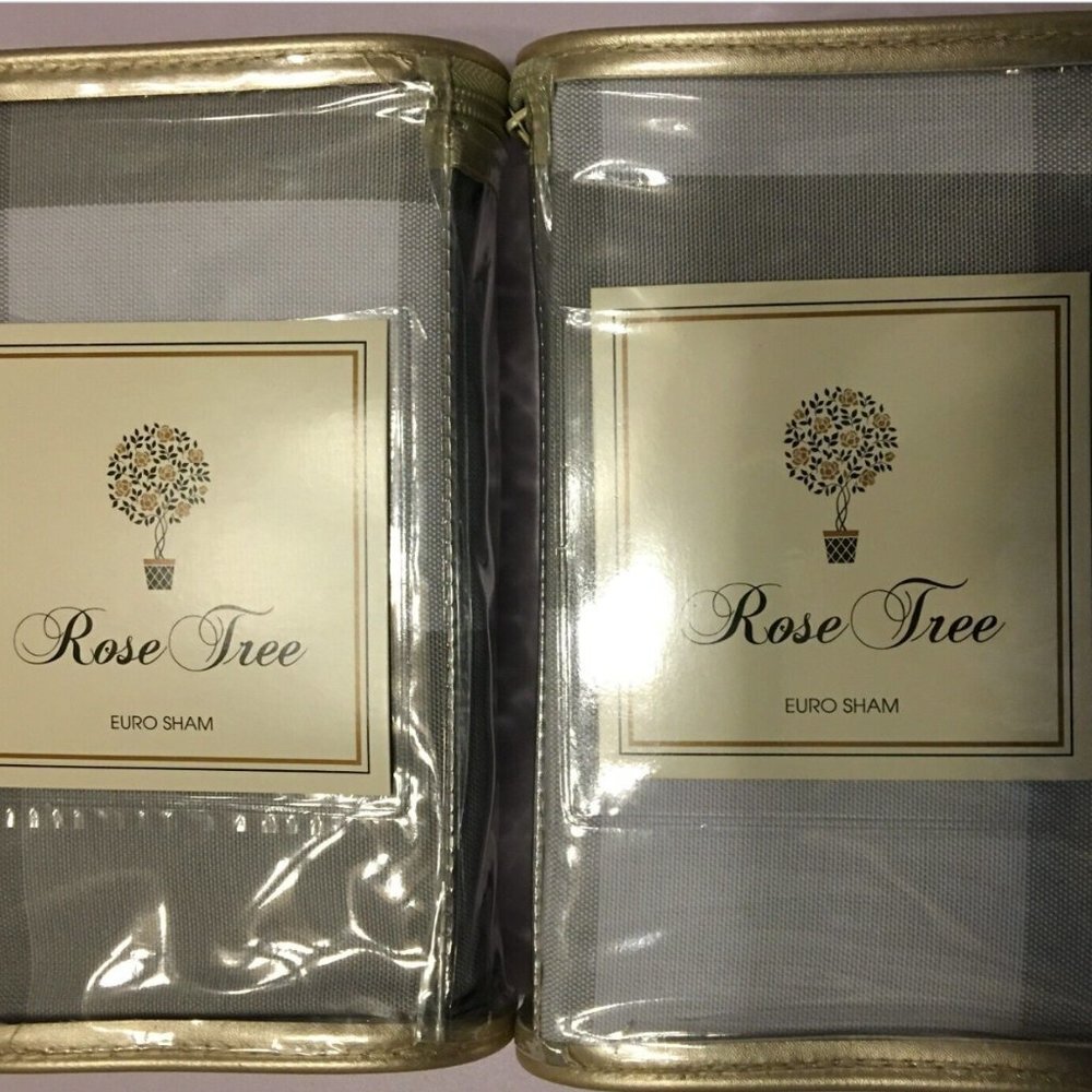 NEW - Lot of 2 ROSE TREE Euro Shams Julianne Polyester Grey MSRP $180 - Picture 3 of 7